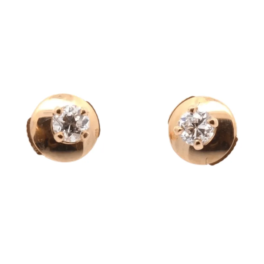 Boucles d’oreilles puces diamant en or jaune 18k sold by 58 Facettes