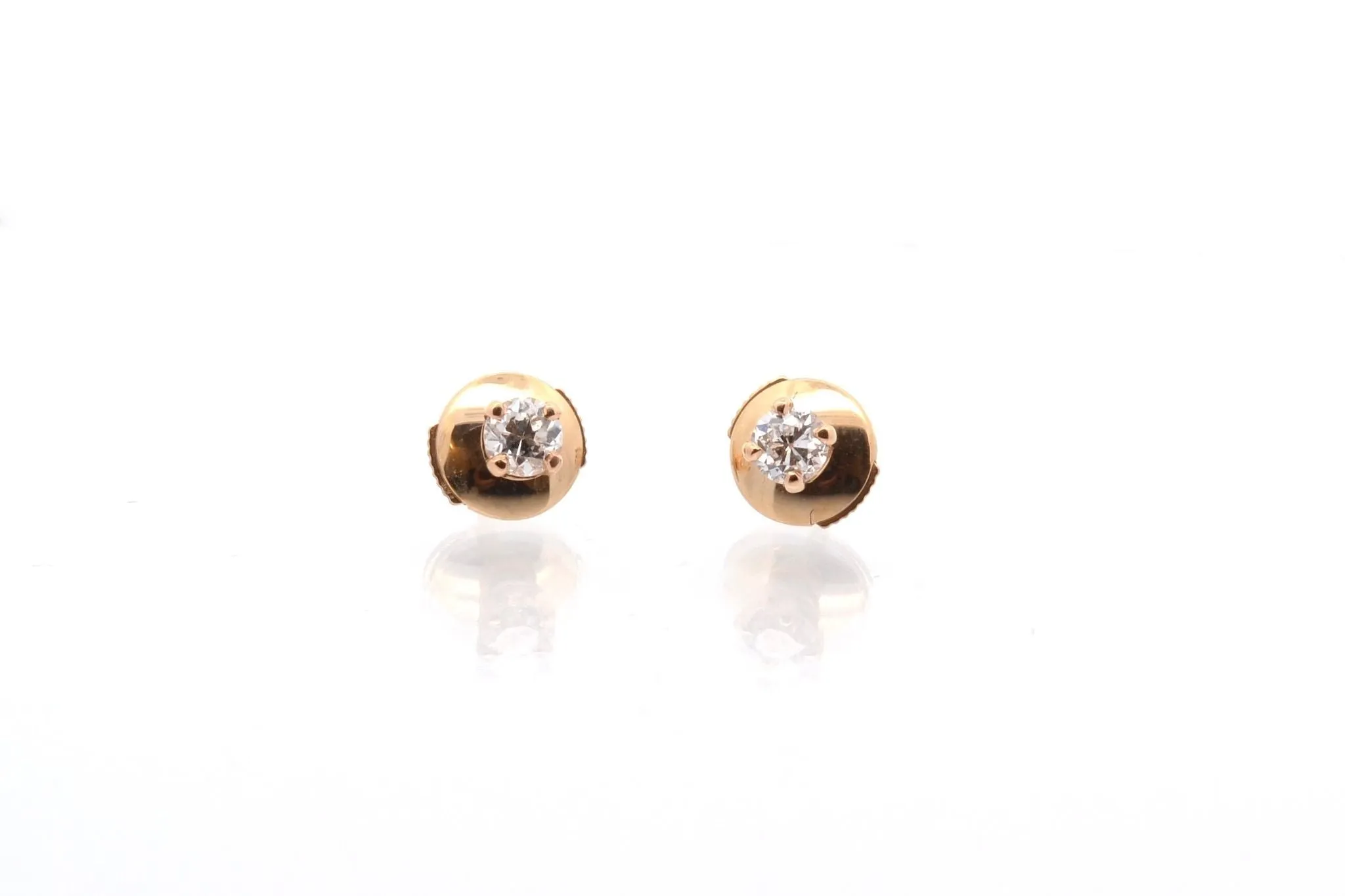 Boucles d’oreilles puces diamant en or jaune 18k sold by 58 Facettes product image thumbnail 2