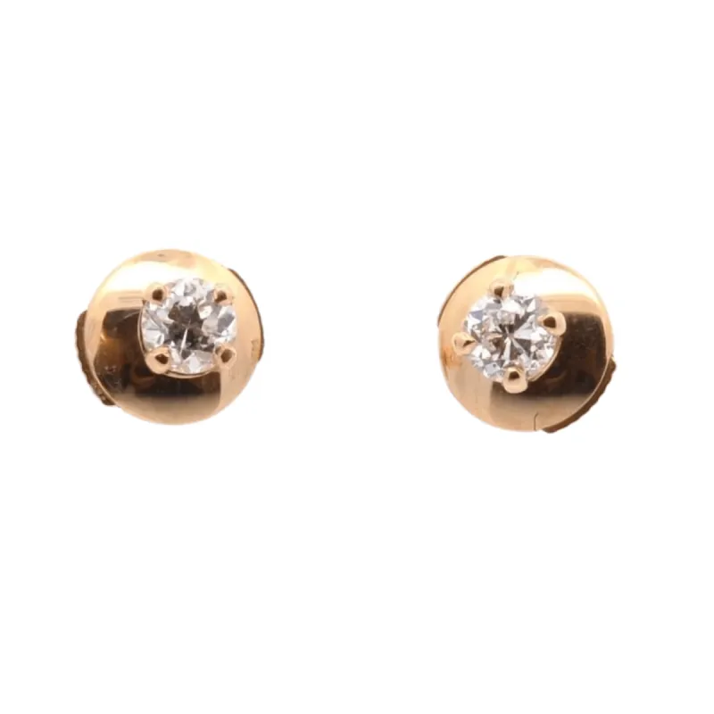 Boucles d’oreilles puces diamant en or jaune sold by 58 Facettes