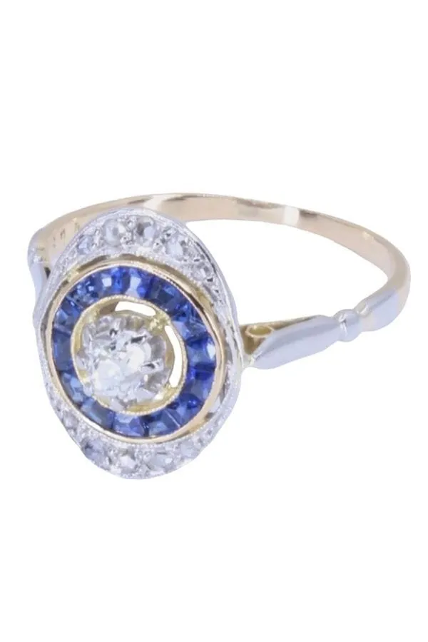BAGUE ART-DÉCO SAPHIRS ET DIAMANTS sold by 58 Facettes product image thumbnail 3