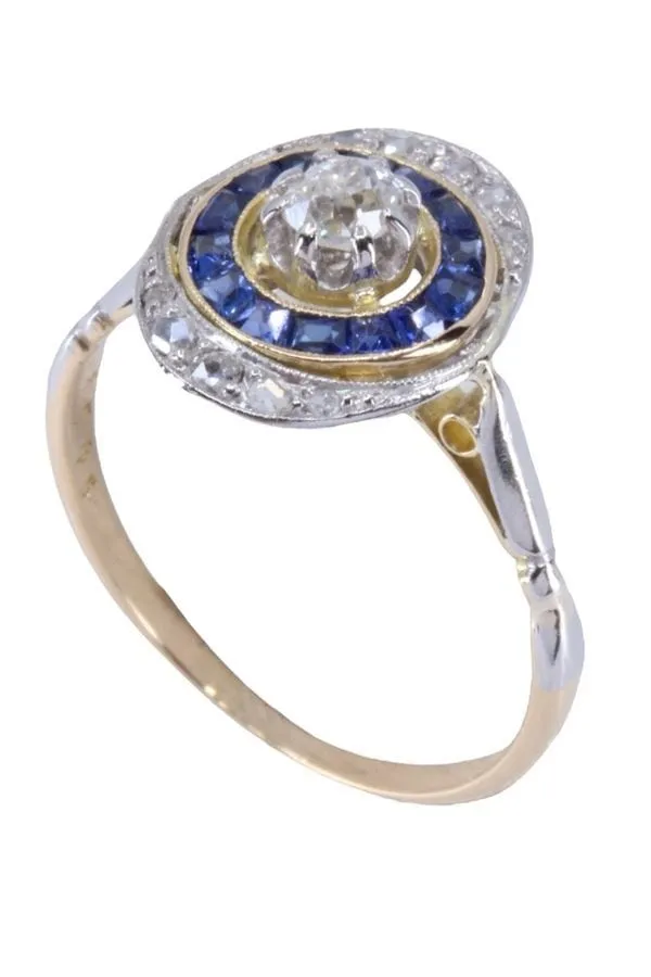 BAGUE ART-DÉCO SAPHIRS ET DIAMANTS sold by 58 Facettes product image thumbnail 5