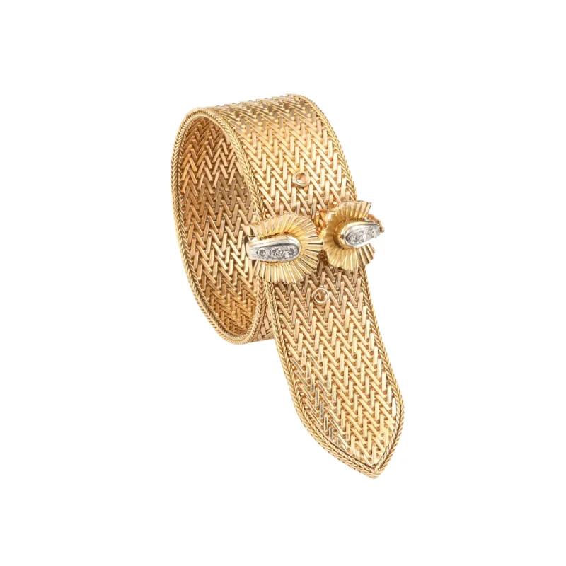 Bracelet Rétro Ceinture Diamants Or Jaune sold by 58 Facettes