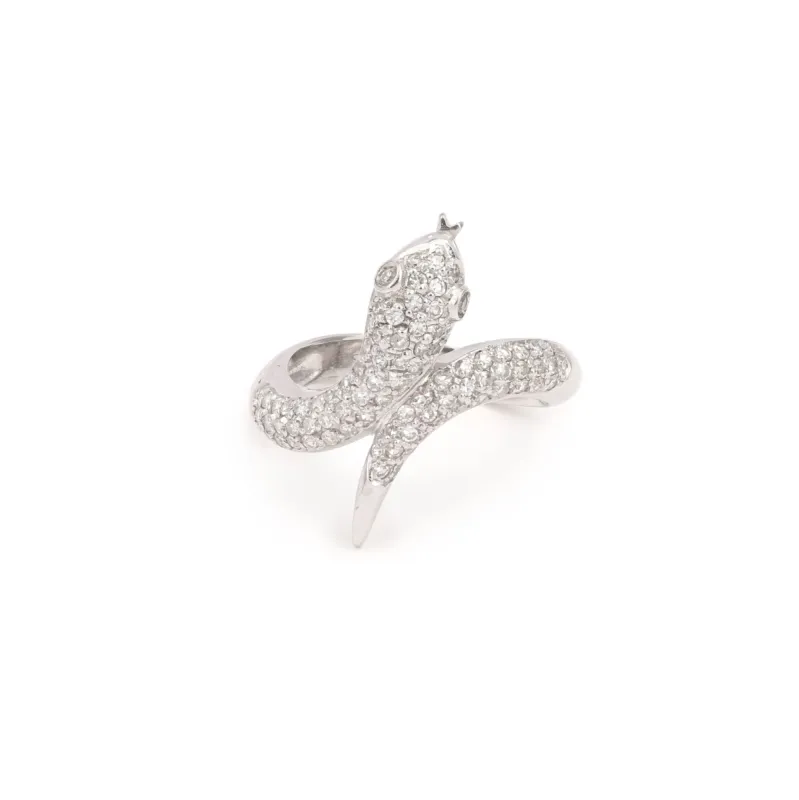 Bague Serpent Diamants Or Gris sold by 58 Facettes