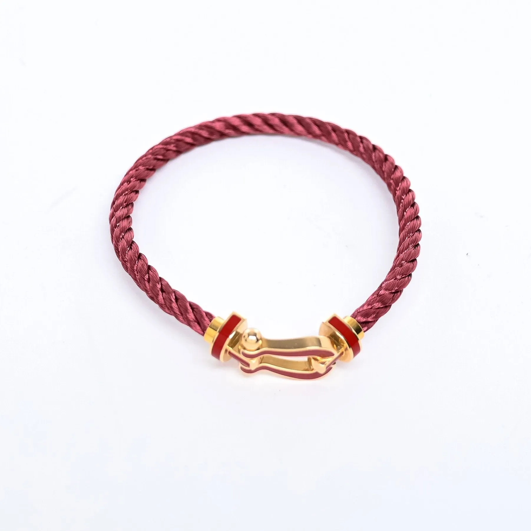 FRED - Bracelet Force 10 GM or jaune et cordon bordeaux sold by 58 Facettes product image thumbnail 2