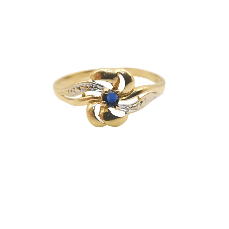 Bague florale or et saphir sold by 58 Facettes