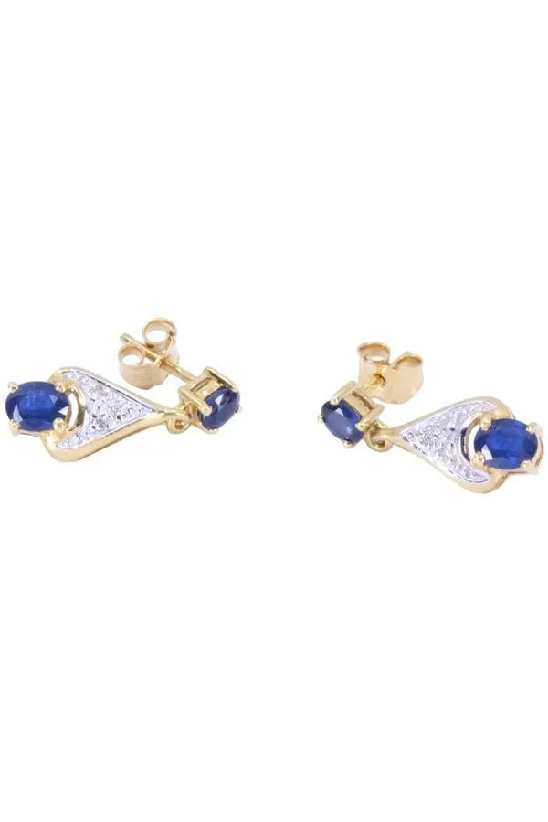BOUCLES D'OREILLES PENDANTES SAPHIRS ET DIAMANTS sold by 58 Facettes product image thumbnail 3
