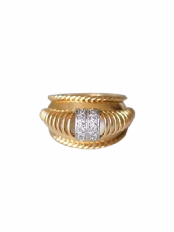 Bague fil vintage or rose et diamants sold by 58 Facettes