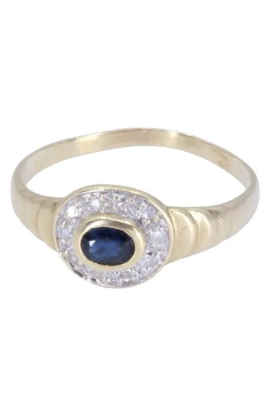 BAGUE MODERNE SAPHIR ET DIAMANTS sold by 58 Facettes