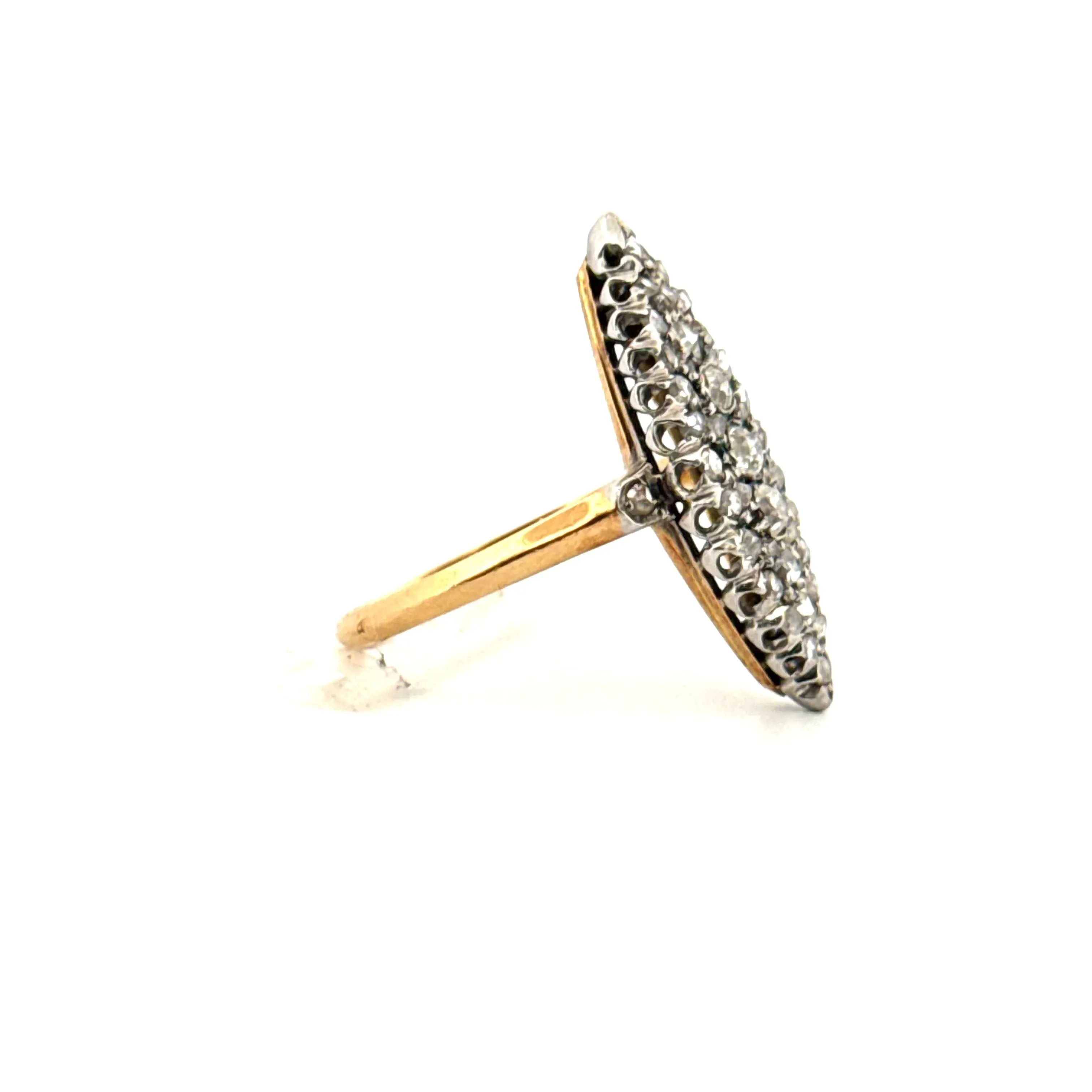 Bague Marquise or jaune diamants sold by 58 Facettes product image thumbnail 5