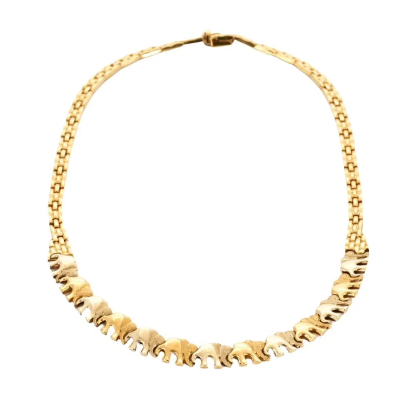 Collier or jaune éléphants sold by 58 Facettes