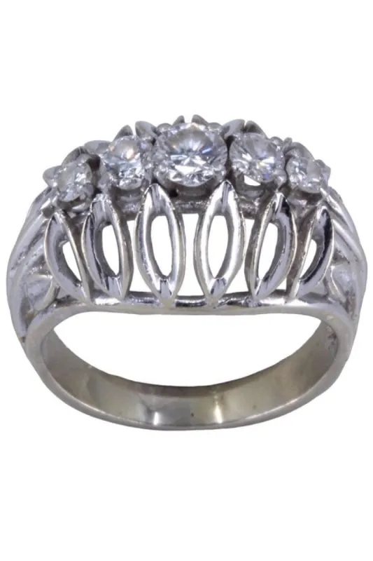 Bague jarretière années '50 diamants sold by 58 Facettes