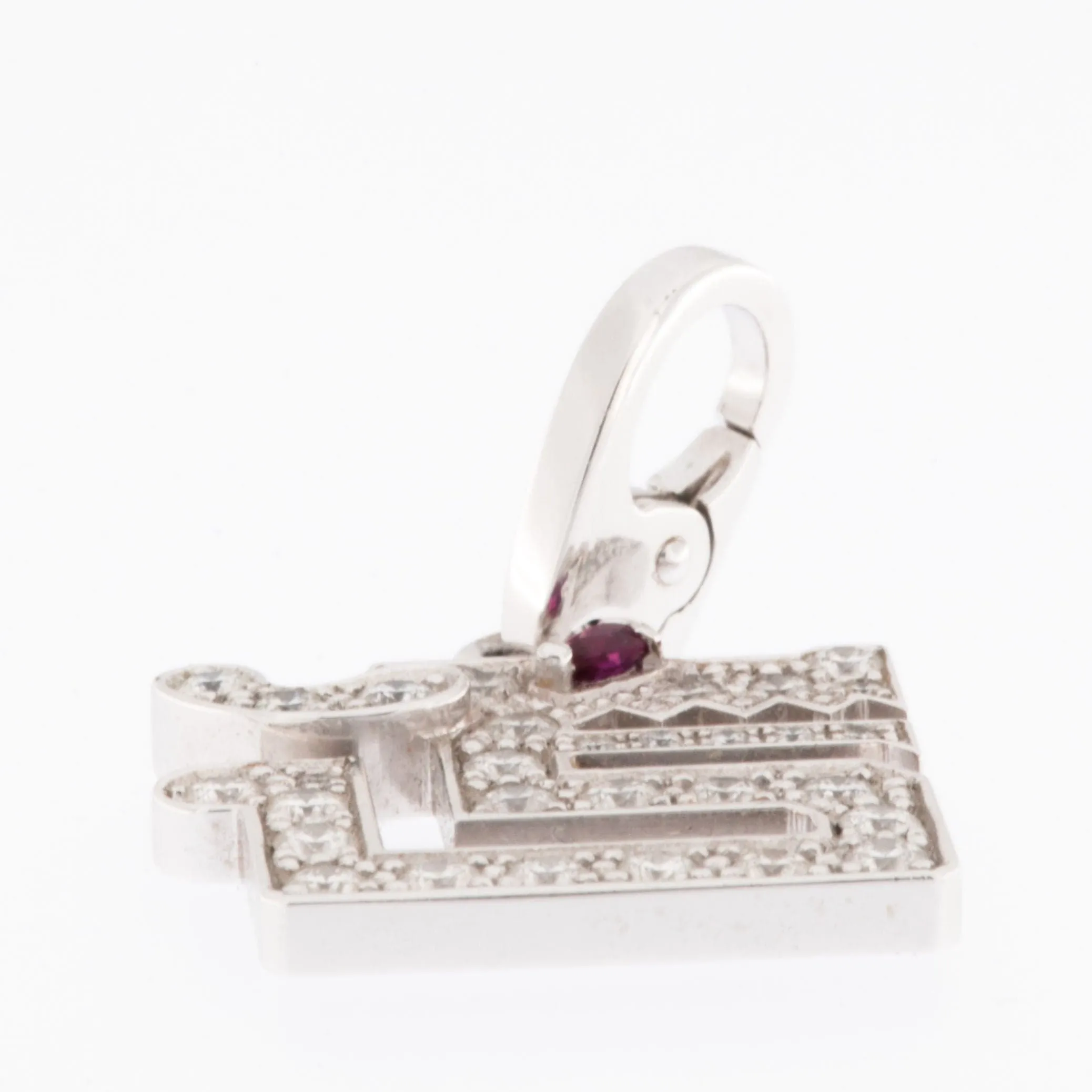 CARTIER - Le Baiser du Dragon - Pendentif en or blanc carats, diamants et rubis sold by 58 Facettes product image thumbnail 5