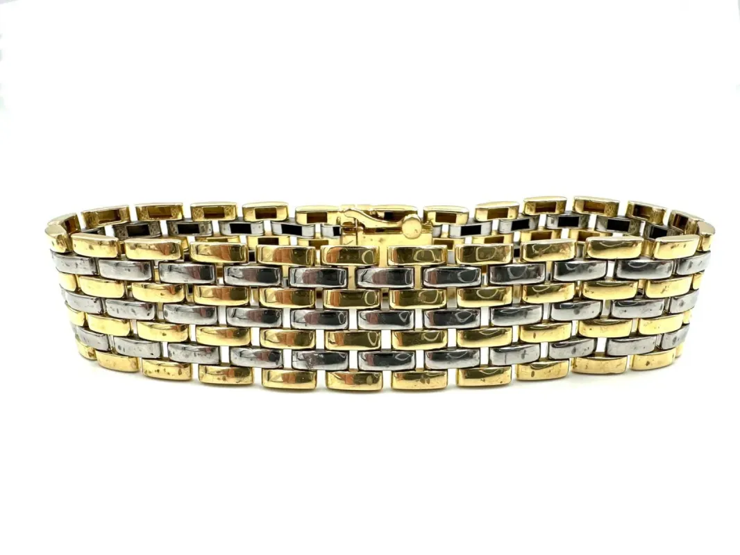 CARTIER - Collection Maillons Panthère, bracelet vintage or et acier sold by 58 Facettes