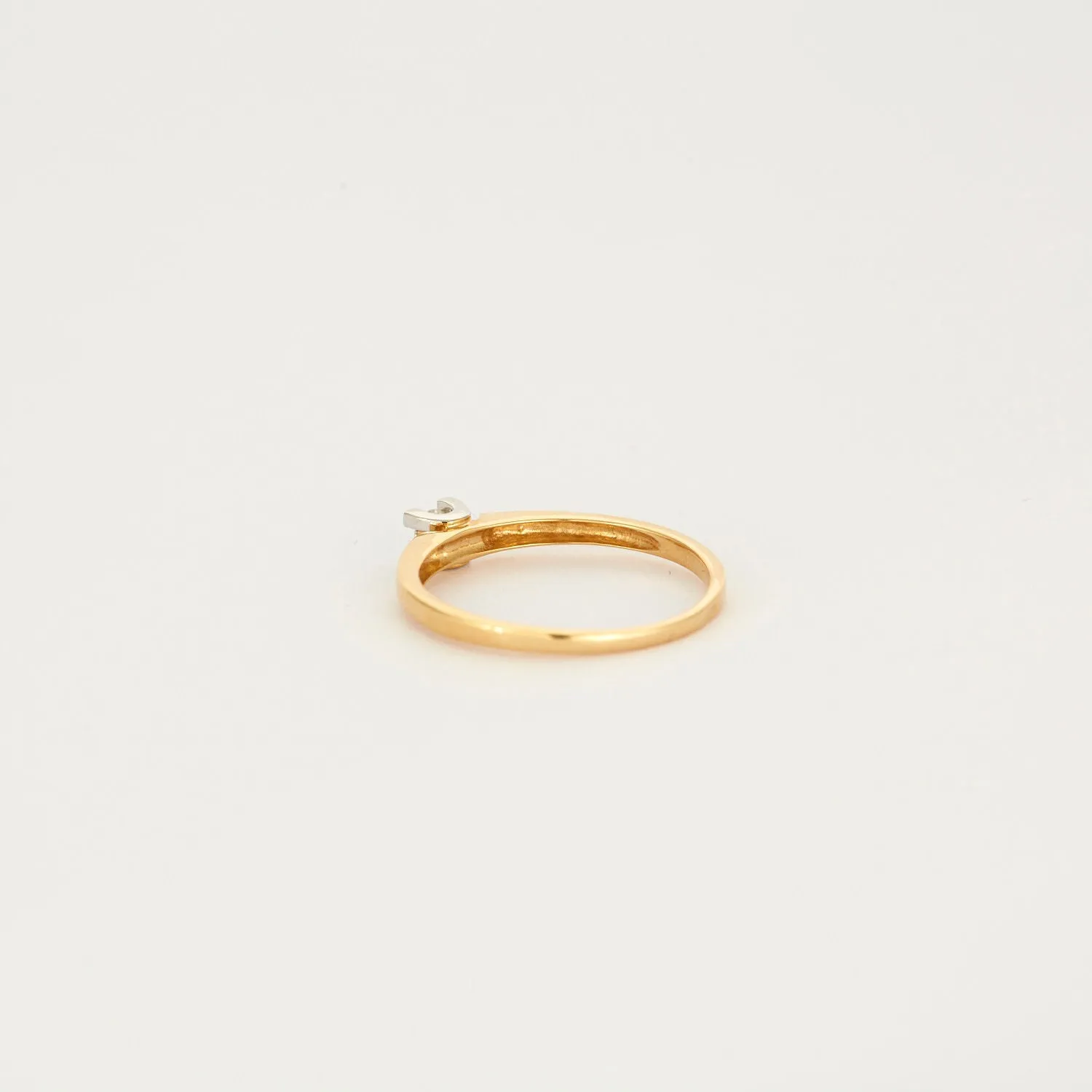 Solitaire or jaune et blanc avec diamant sold by 58 Facettes product image thumbnail 4