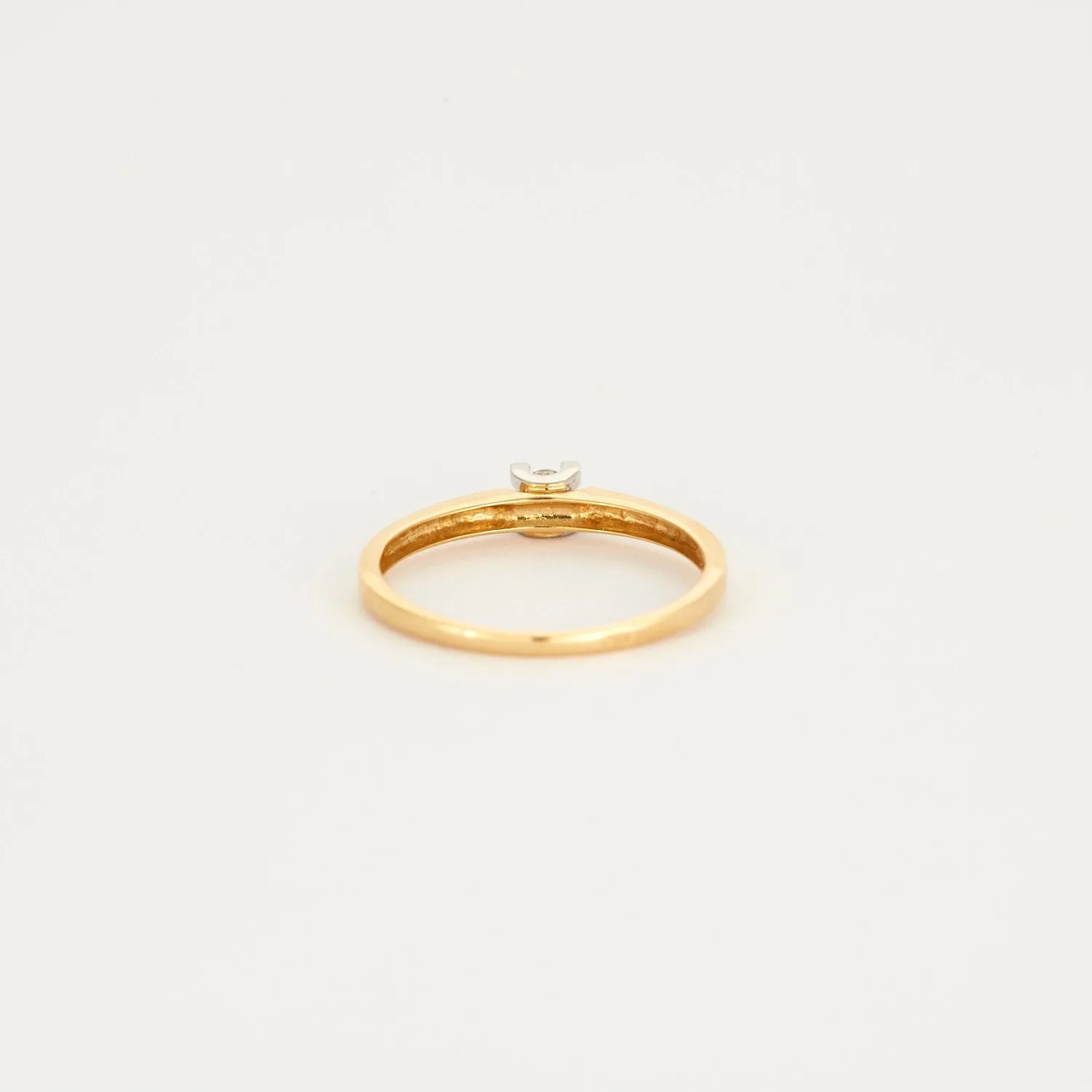 Solitaire or jaune et blanc avec diamant sold by 58 Facettes product image thumbnail 5