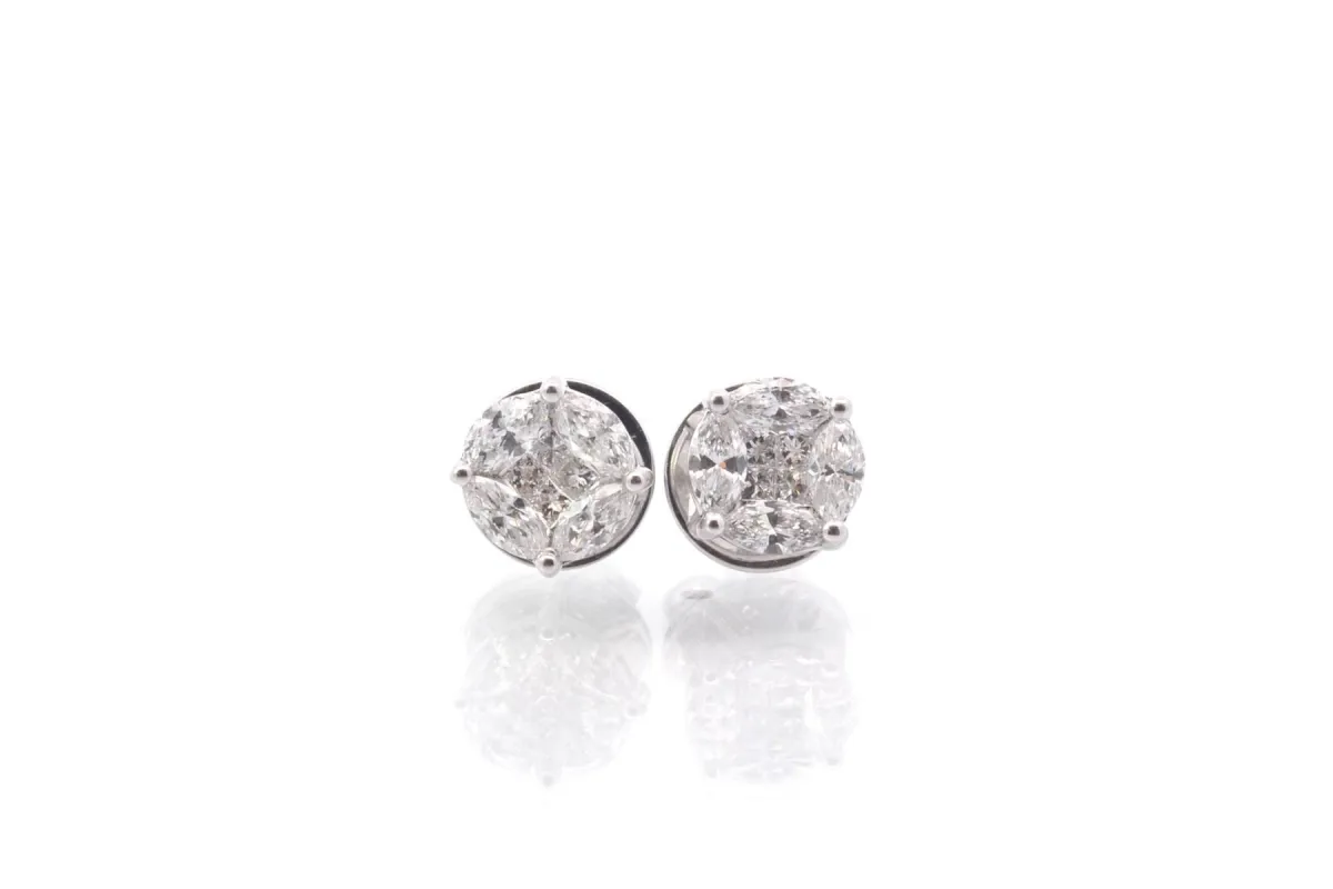Boucles d’oreilles diamants en or blanc sold by 58 Facettes