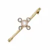 Broche barrette perle fines et diamants taillés en rose sold by 58 Facettes