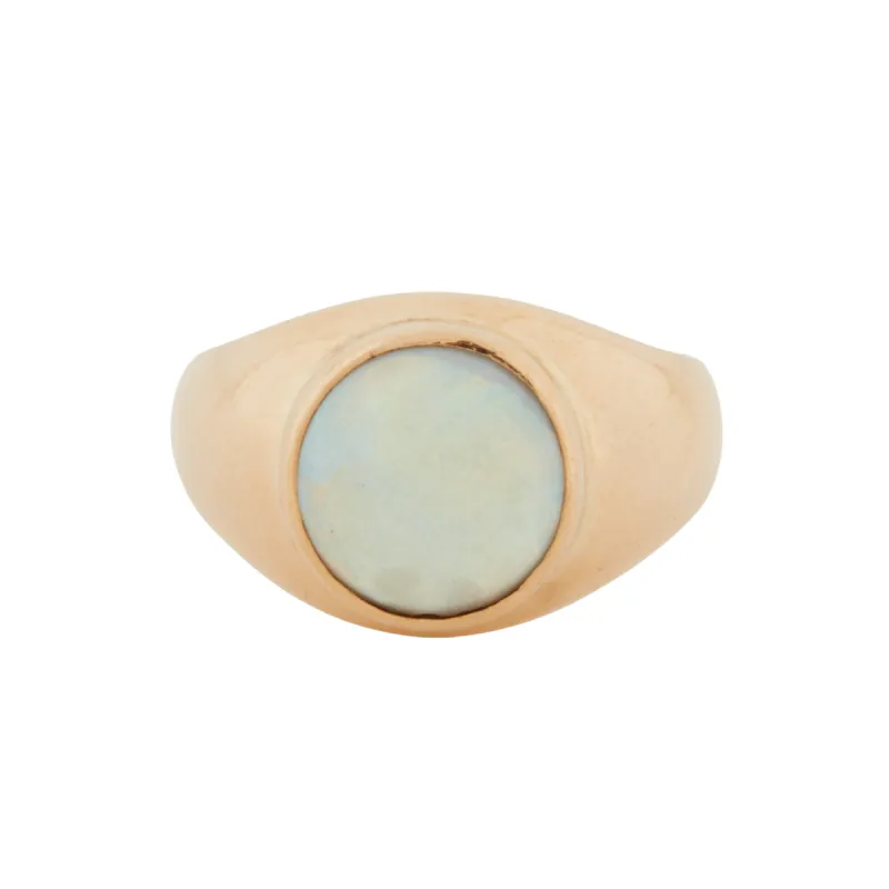 Bague Or Jaune - Opale Ronde sold by 58 Facettes