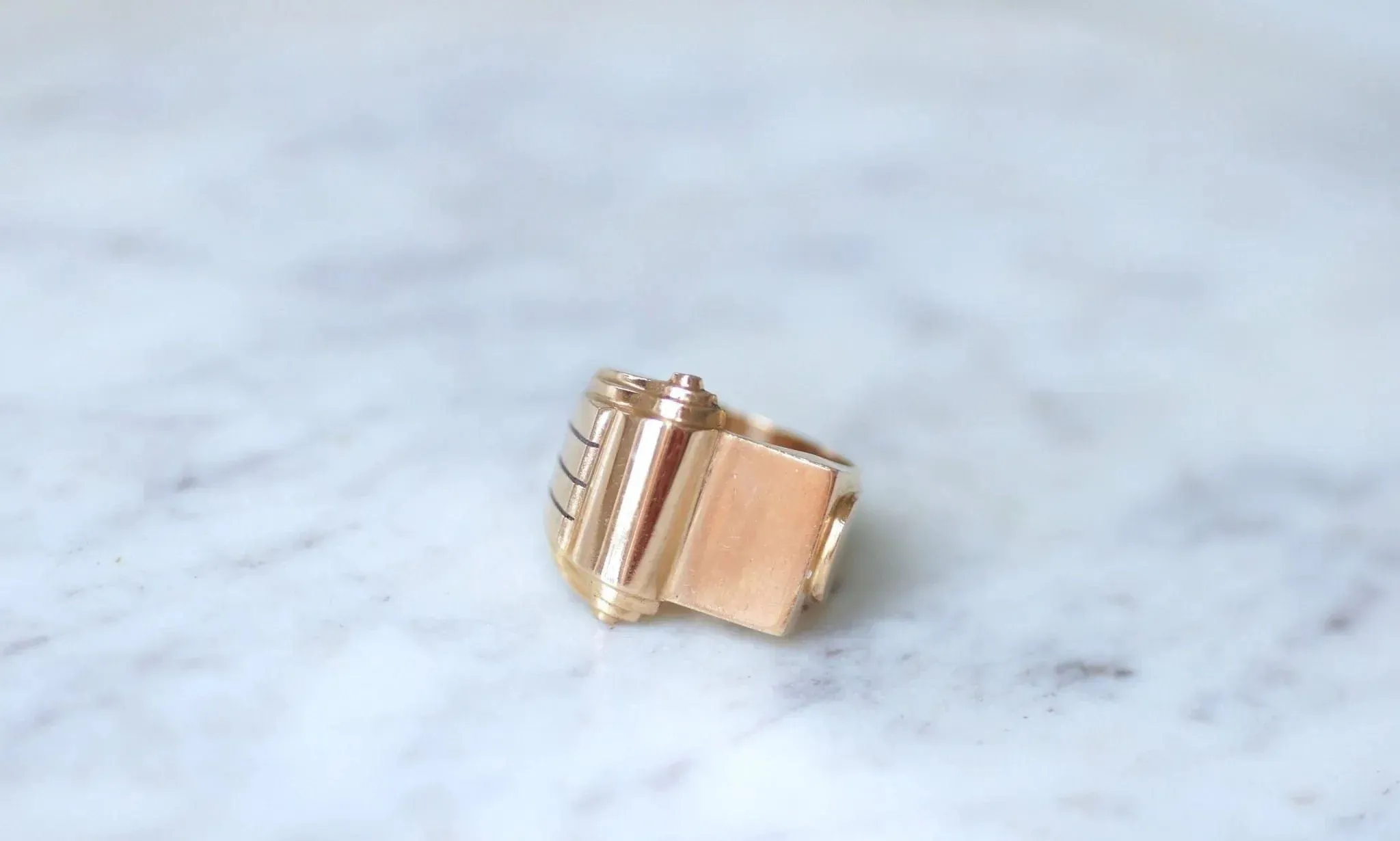 Chevalière Tank en or rose sold by 58 Facettes product image thumbnail 5