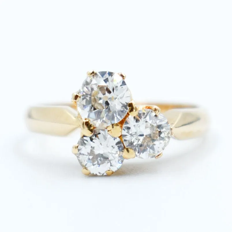 Bague Vintage Trilogie Diamants Or Jaune sold by 58 Facettes product image thumbnail 2