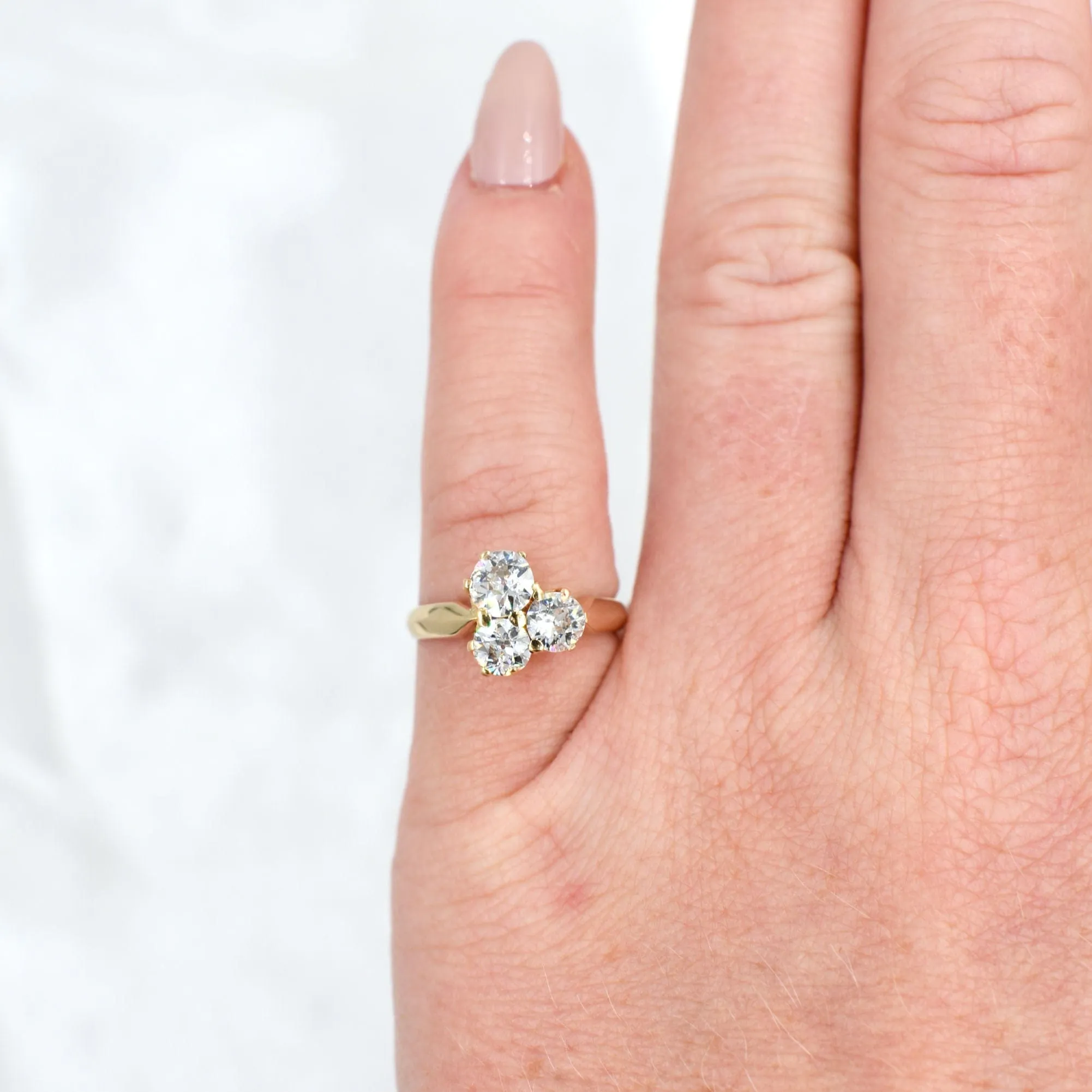 Bague Vintage Trilogie Diamants Or Jaune sold by 58 Facettes product image thumbnail 3