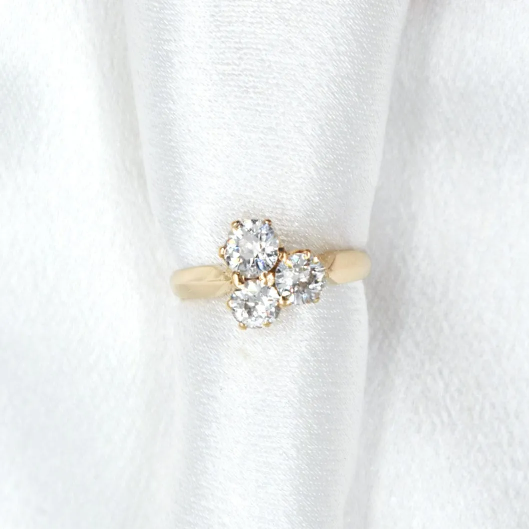 Bague Vintage Trilogie Diamants Or Jaune sold by 58 Facettes product image thumbnail 4