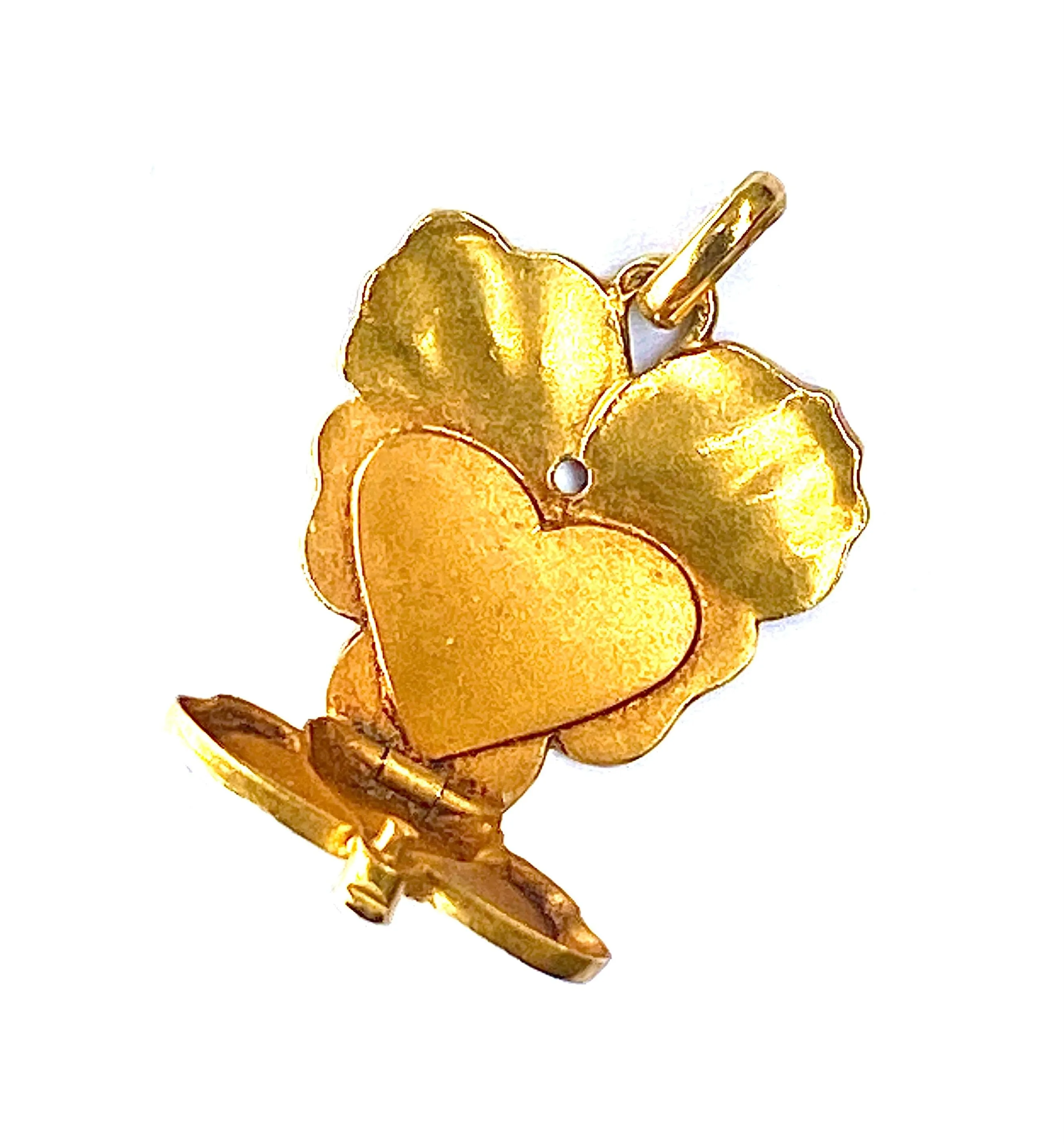 Pendentif ouvrant en or jaune Fleur Pensée sold by 58 Facettes product image thumbnail 2