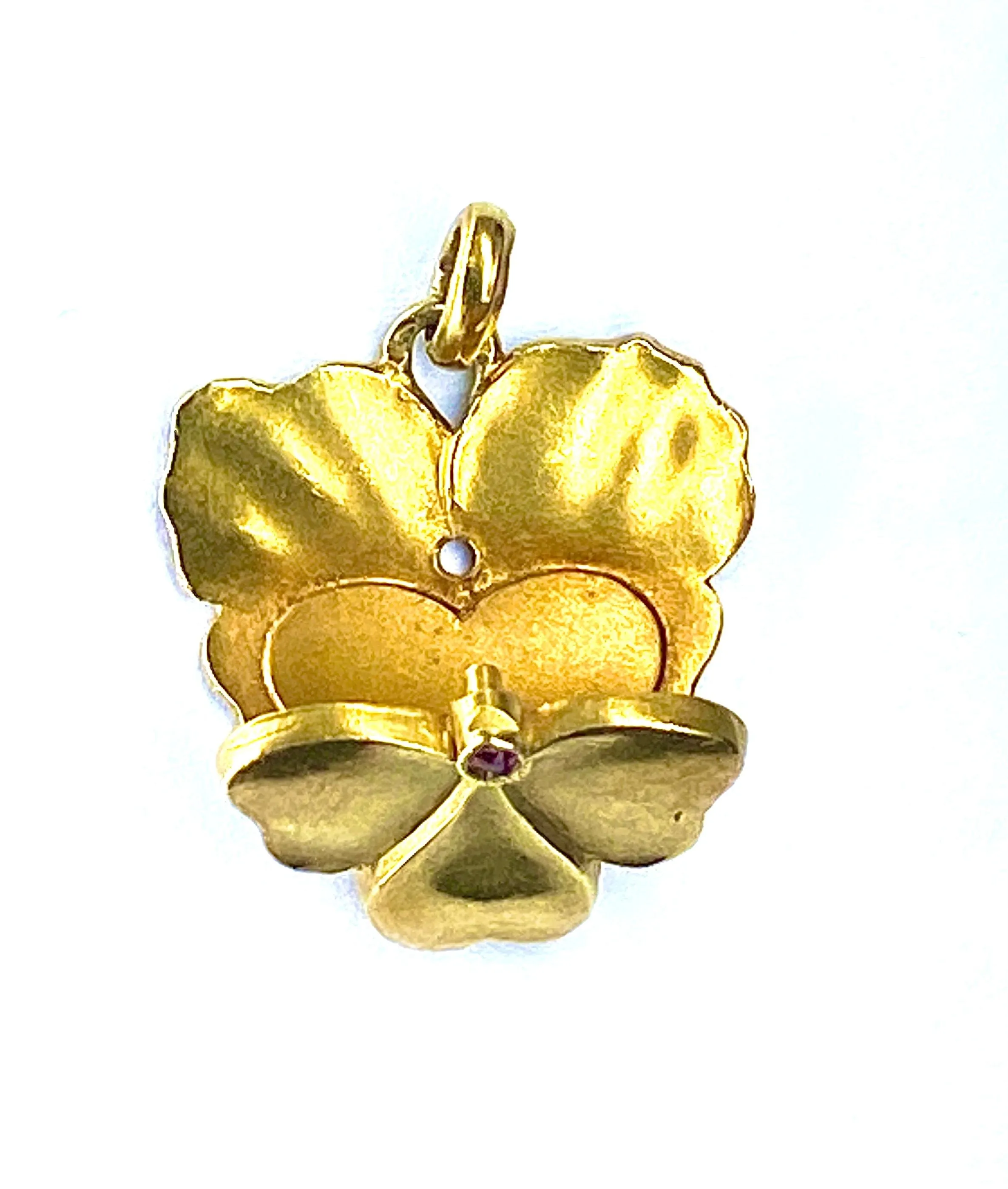 Pendentif ouvrant en or jaune Fleur Pensée sold by 58 Facettes product image thumbnail 4