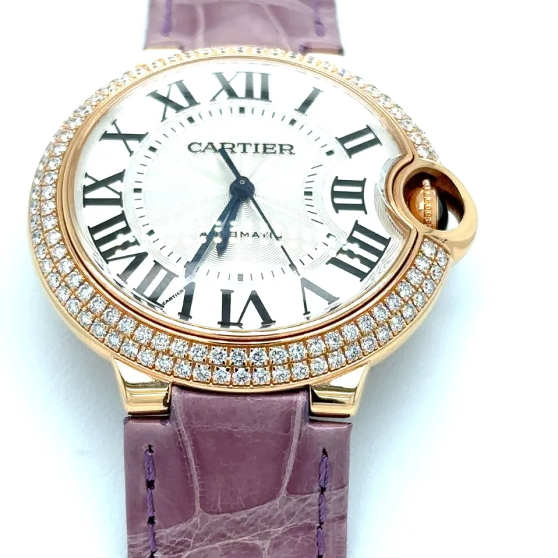 CARTIER - MONTRE BALLON BLEU OR ROSE DIAMANTS sold by 58 Facettes