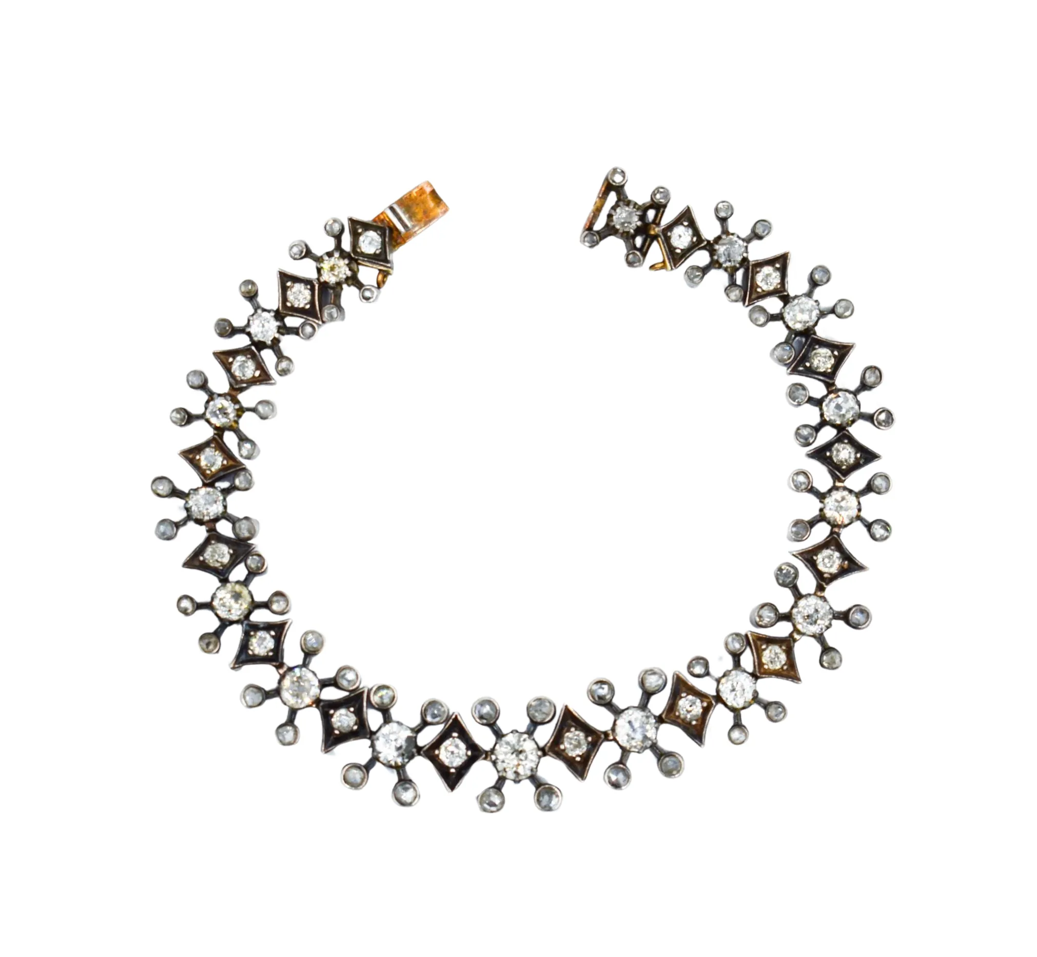 Bracelet Rivière Antique or et argent et diamants sold by 58 Facettes