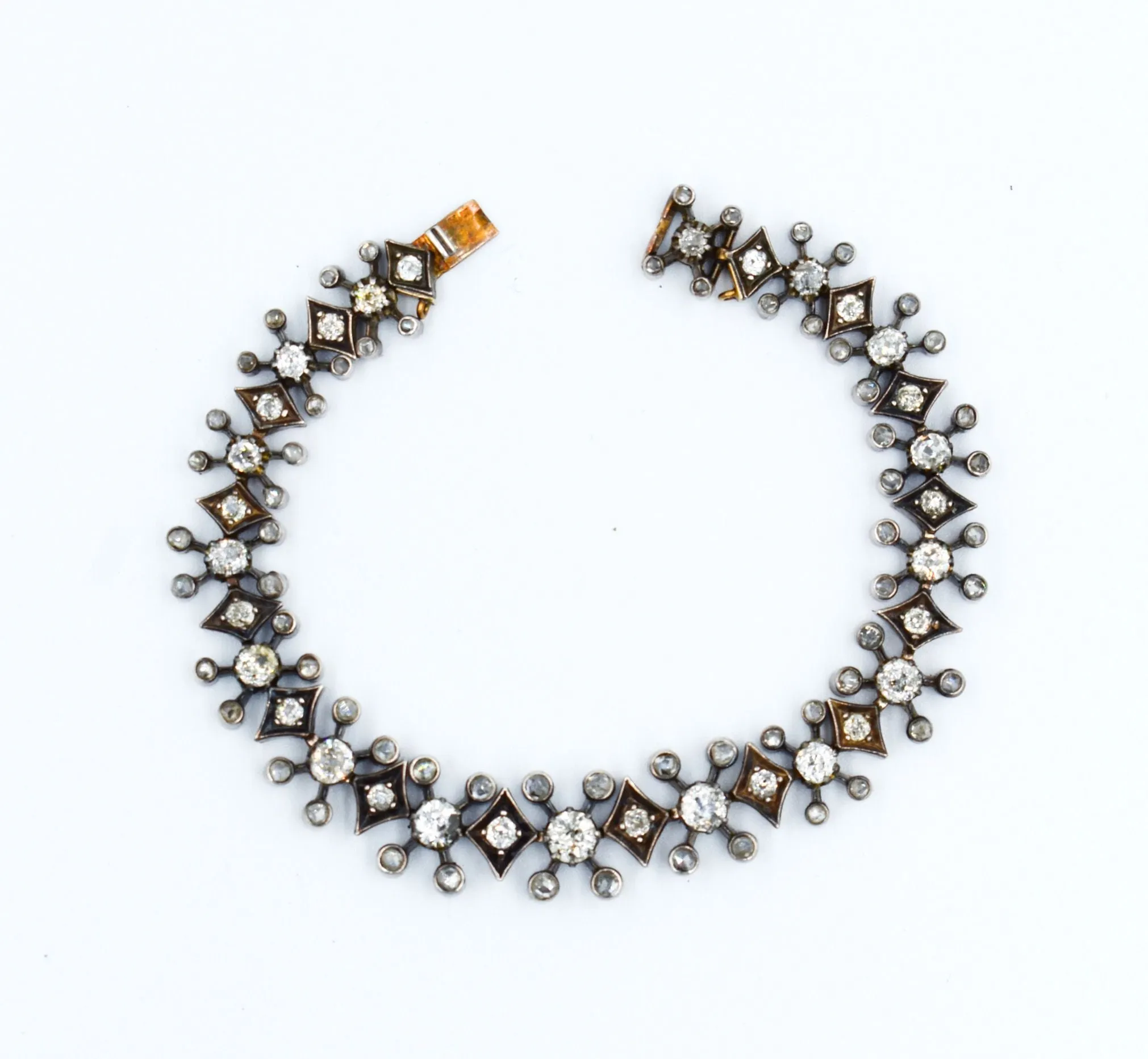 Bracelet Rivière Antique or et argent et diamants sold by 58 Facettes product image thumbnail 4