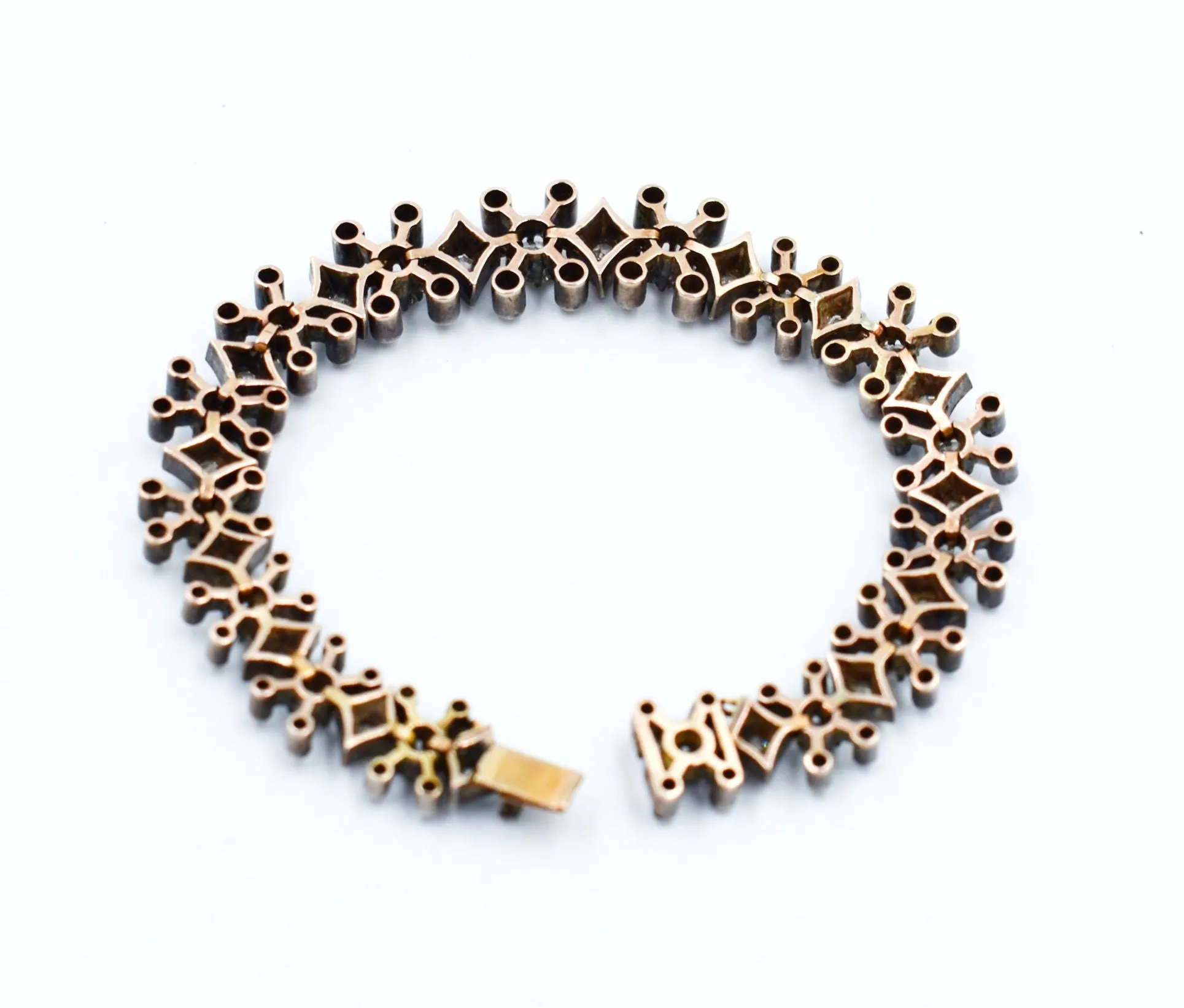 Bracelet Rivière Antique or et argent et diamants sold by 58 Facettes product image thumbnail 3