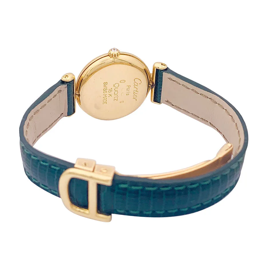 Montre Cartier "Colisée", or jaune, diamants, cuir. sold by 58 Facettes product image thumbnail 4