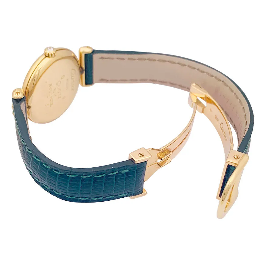 Montre Cartier "Colisée", or jaune, diamants, cuir. sold by 58 Facettes product image thumbnail 2
