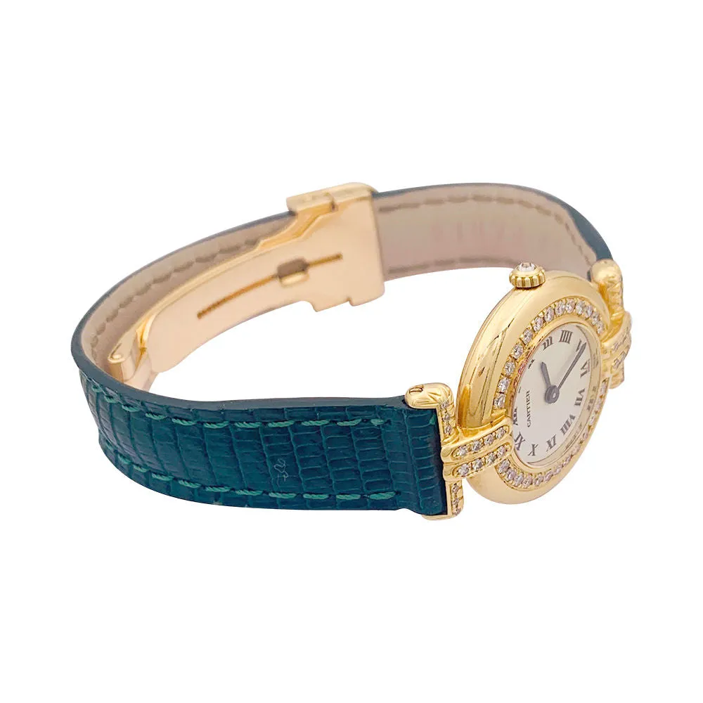 Montre Cartier "Colisée", or jaune, diamants, cuir. sold by 58 Facettes product image thumbnail 3