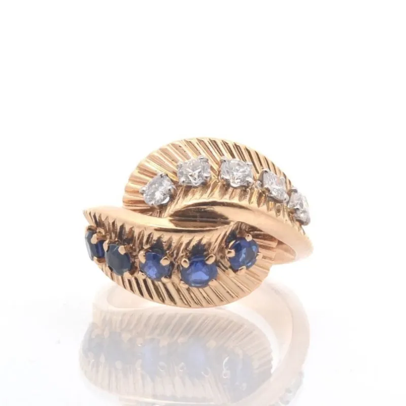 Van Cleef & Arpels - Bague Vintage Or Jaune Diamants Saphirs sold by 58 Facettes