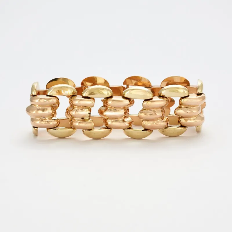Bracelet Or Jaune à Maillons Ponts Godronnés sold by 58 Facettes