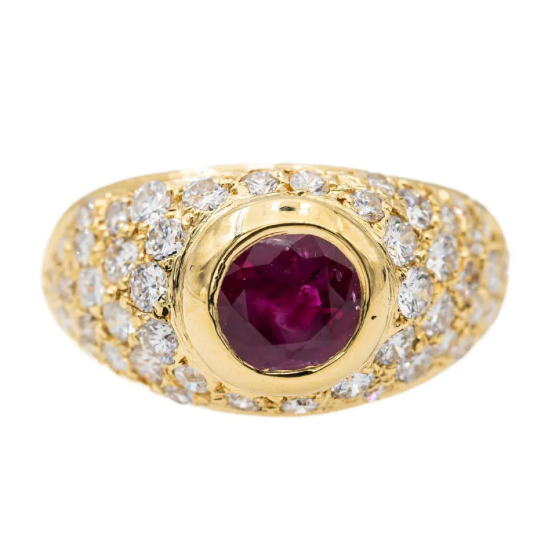 Bague Jonc Or jaune Rubis sold by 58 Facettes