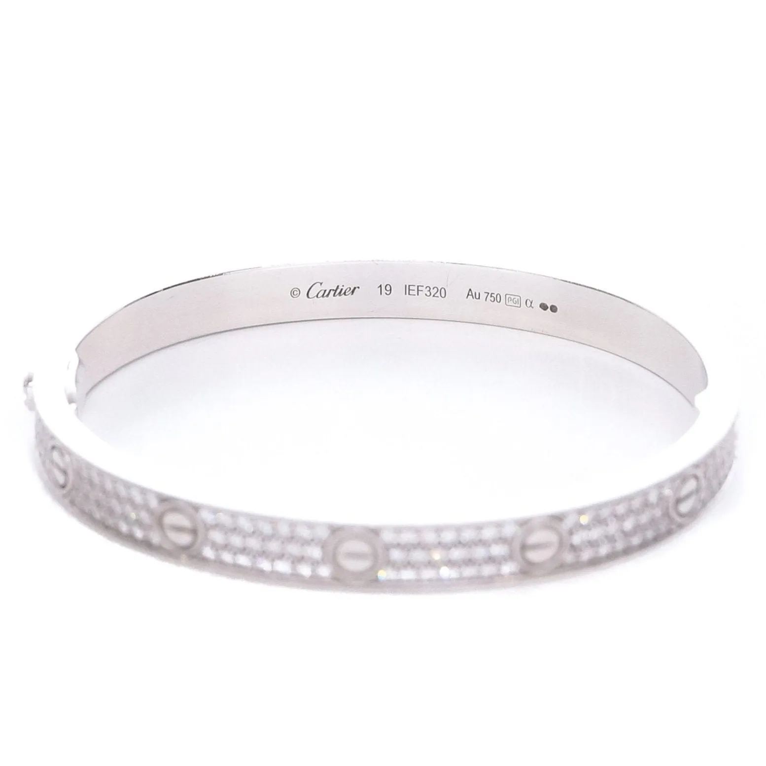 CARTIER - Bracelet love or blanc pavé de diamants sold by 58 Facettes
