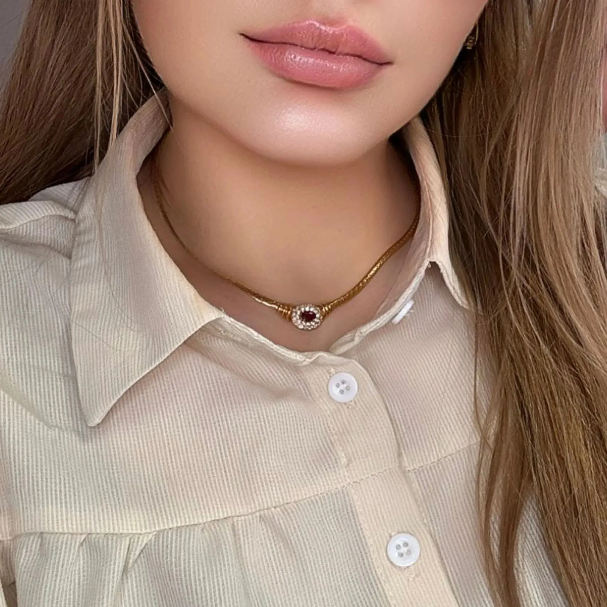 Collier Vintage Or Jaune Rubis & Diamants sold by 58 Facettes product image thumbnail 2