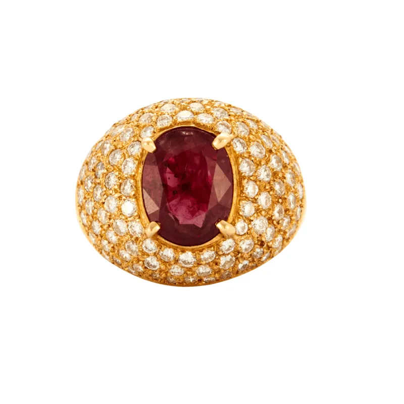 Bague Boule Rubis et Diamants sold by 58 Facettes