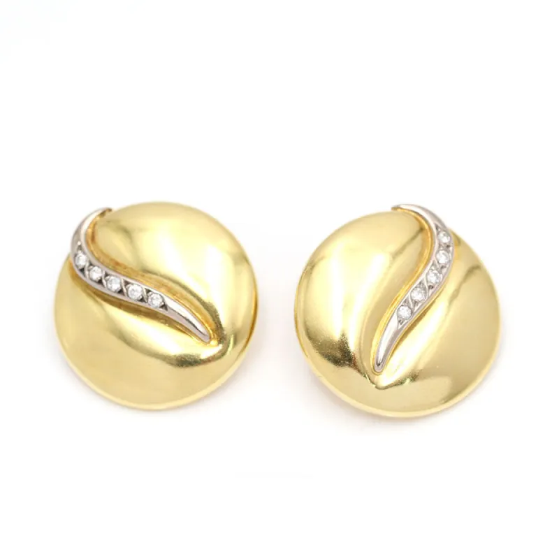 boucles d'oreilles cercles d'or avec diamants sold by 58 Facettes