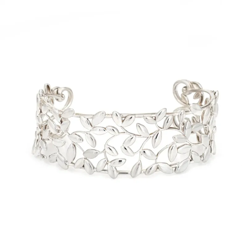 Bracelet manchette en feuille d'olivier Paloma Picasso en argent sterling XL de Estate Tiffany & Co sold by 58 Facettes