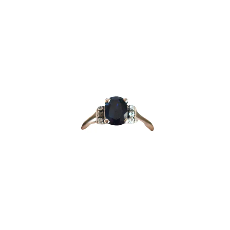 Bague or blanc saphir diamants sold by 58 Facettes
