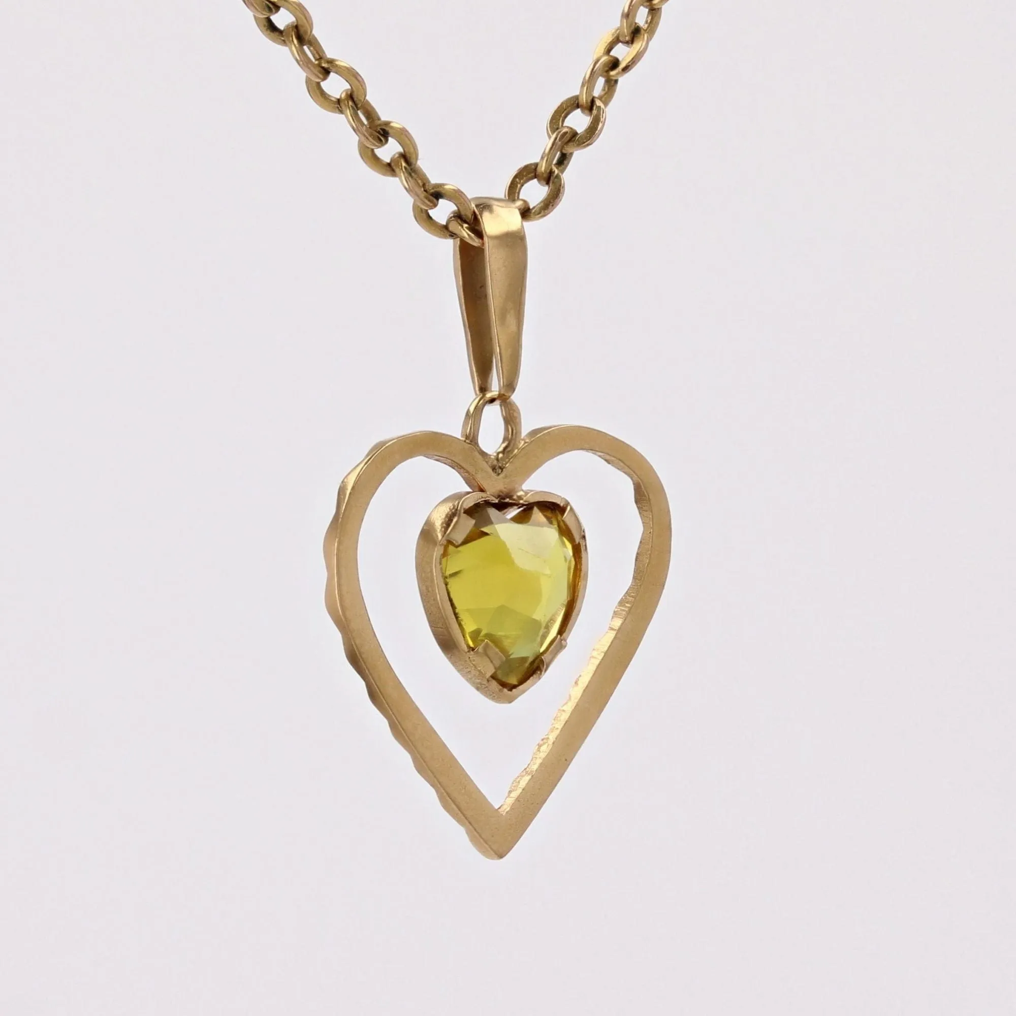 Pendentif coeur pierre jaune sold by 58 Facettes product image thumbnail 5