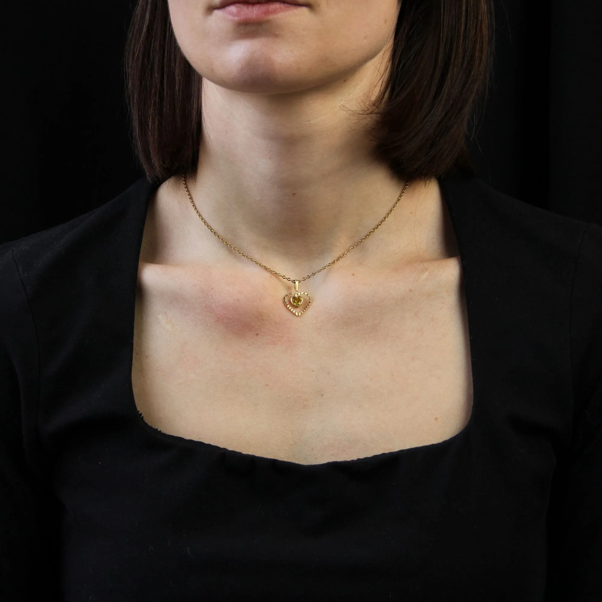 Pendentif coeur pierre jaune sold by 58 Facettes product image thumbnail 2