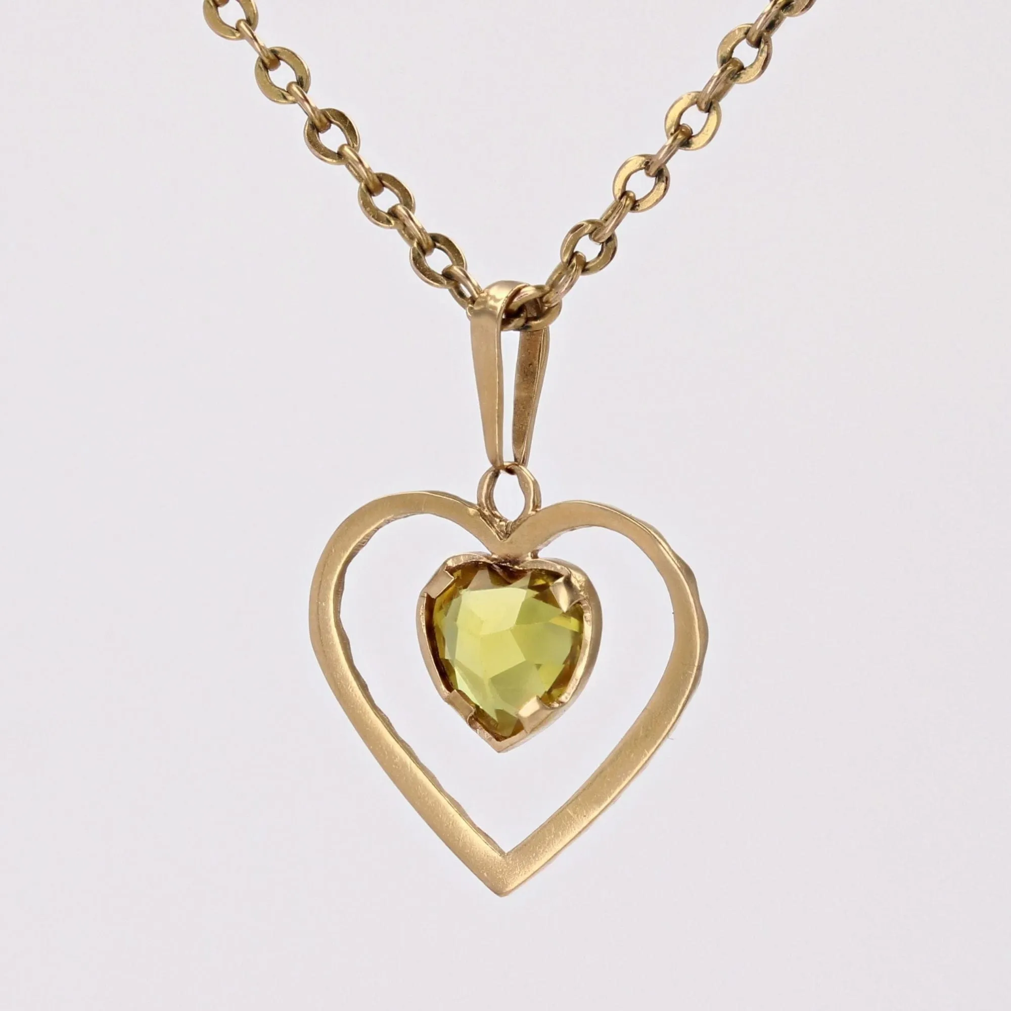 Pendentif coeur pierre jaune sold by 58 Facettes product image thumbnail 4