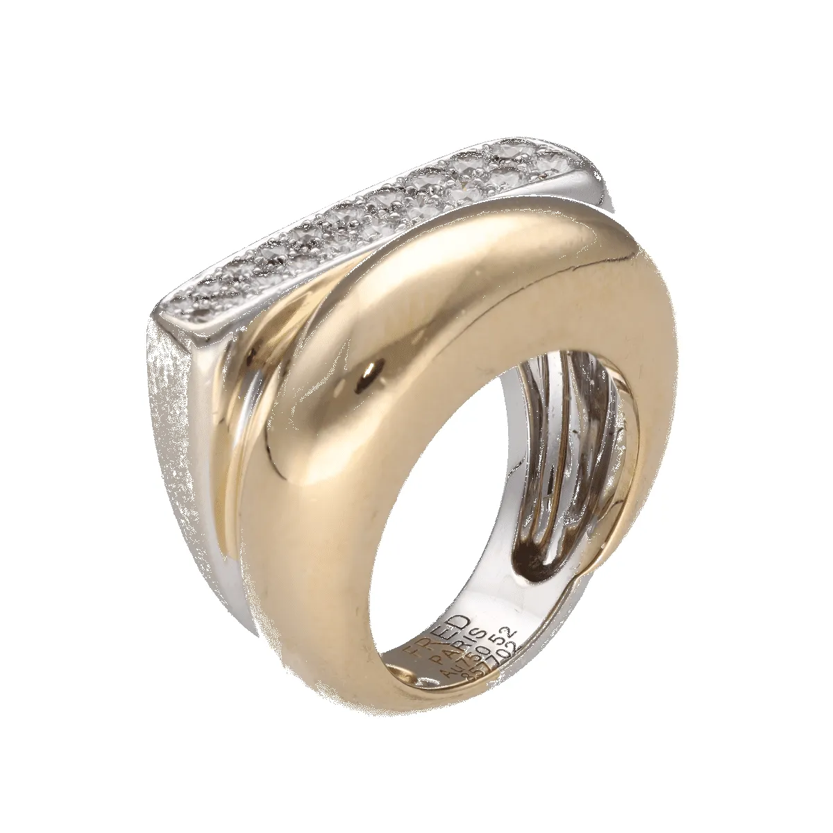 FRED - Bague Success moyen modèle en ors jaune et gris , diamants sold by 58 Facettes product image thumbnail 2