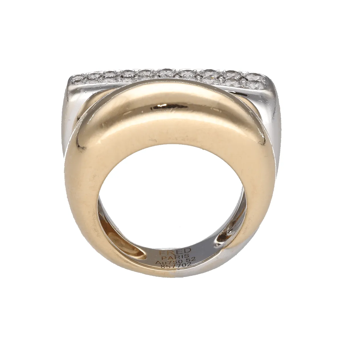 FRED - Bague Success moyen modèle en ors jaune et gris , diamants sold by 58 Facettes product image thumbnail 3