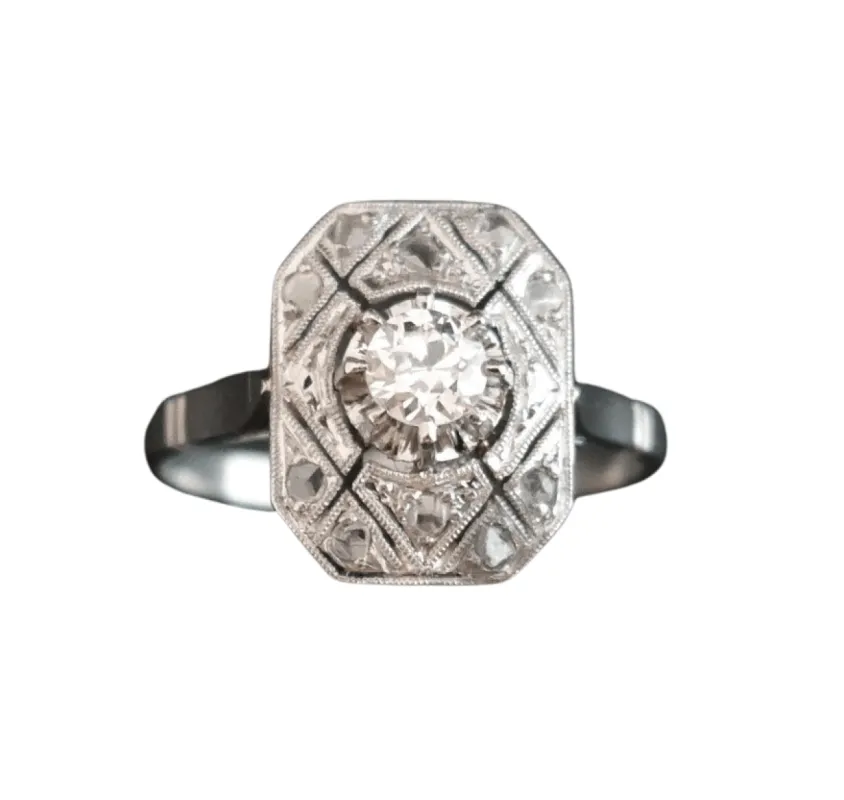 Bague d'époque Art Déco Diamants sold by 58 Facettes